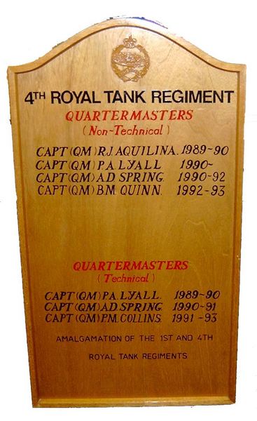 4th Royal Tank Regiment Quartermasters 1989 - 1993