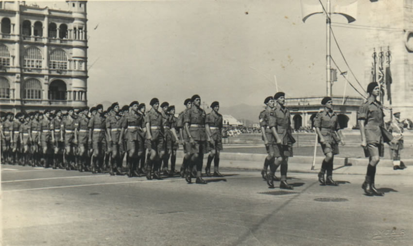 Regiment parading on foot