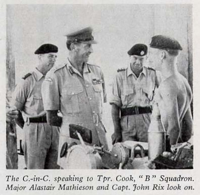The C.-in-C. speaking to Tpr. Cook, 'B' Squadron
