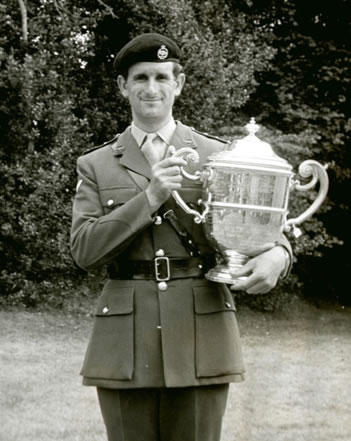 Captain Colin Cheshire with the Loder Cup – Bisley 1969